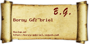 Borsy Gábriel névjegykártya
